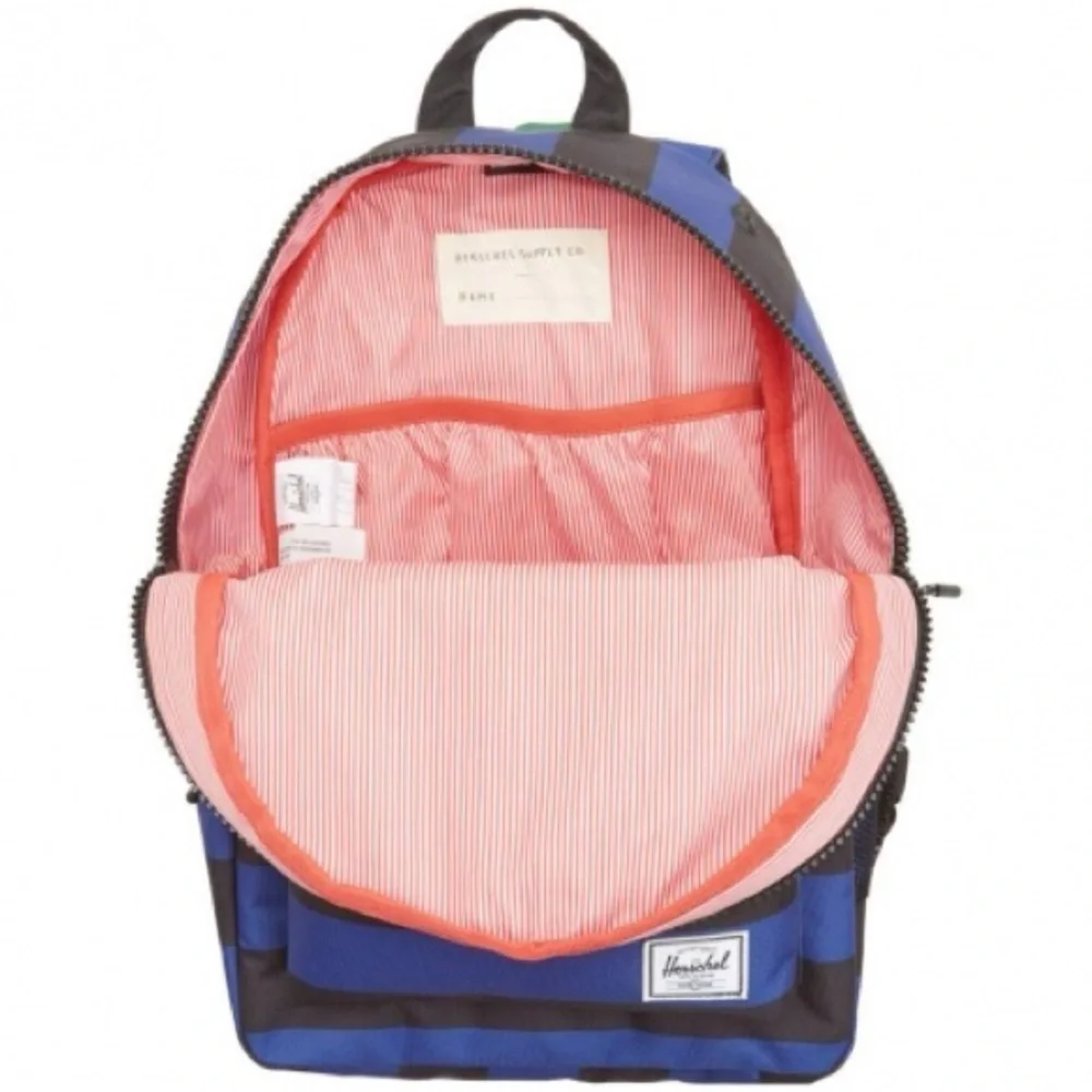 Herschel Kids Heritage Backpack Black/Blue Surf The Web Stripes